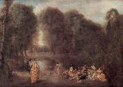 Jean-Antoine Watteau Die Zusammenkunft im Park Spain oil painting artist